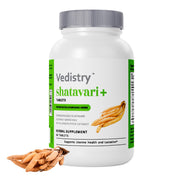 Vedistry Shatavari+ bottle with capsules for hormonal balance.