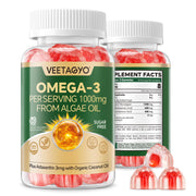 VEETAGYO vegan omega-3 gummies dual-layer inner jelly delivers algae DHA and EPA for brain support