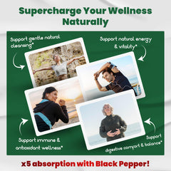 VEGATOT spirulina and chlorella capsules ready for daily use.