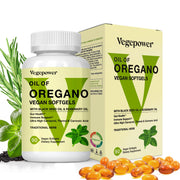VEGEPOWER 4-in-1 oregano oil softgel for immune and digestion support.