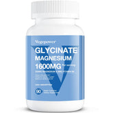 VEGEPOWER Magnesium Glycinate bottle highlights high absorption.