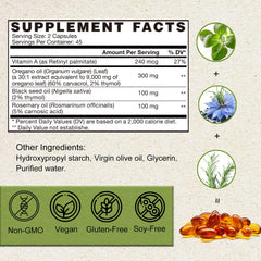 Close-up of VEGEPOWER oregano oil softgel highlighting potency.