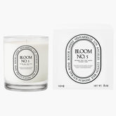 Véhvarielle Bloom No. 5 candle front view in premium glass jar for elegant ambiance.