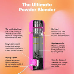 Vejo 6-blade blending action dissolves powders smoothly for smooth shakes.