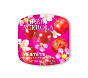 Velamints Expressions Cherry Acerola tray packaging shows convenient, portable mint refreshment.