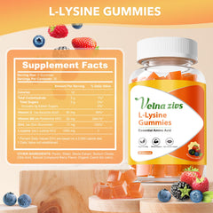 Velna zivs L-Lysine Gummies chew texture close-up highlighting soft, tasty chewable form