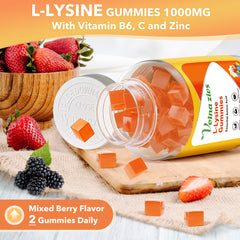 Velna zivs L-Lysine Gummies label features vitamins C and zinc for immune support