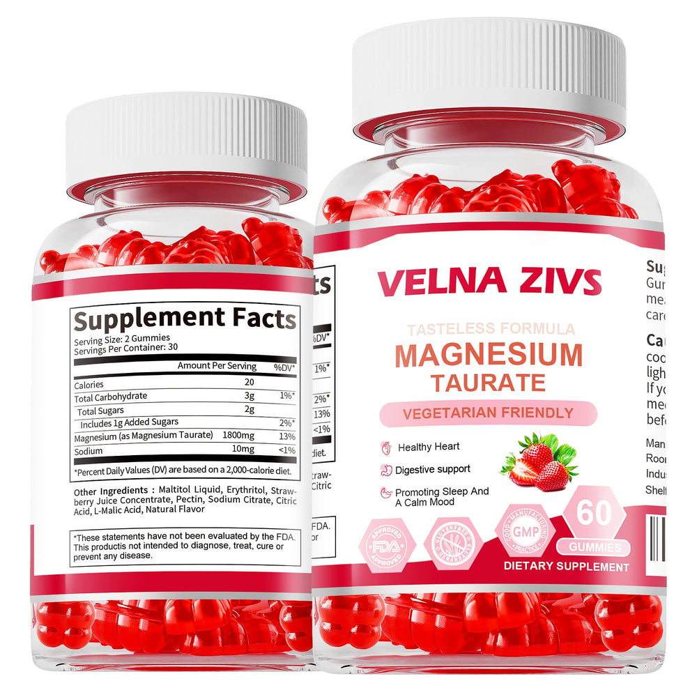 Velna Zivs magnesium taurate gummies jar for easy daily supplementation