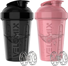 VELOMIX 2-pack shakers pink and black for versatile workouts