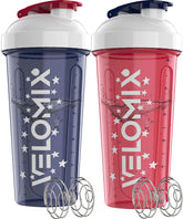 VELOMIX 28oz protein shaker bottle front view shows leak-proof reliability for workouts.