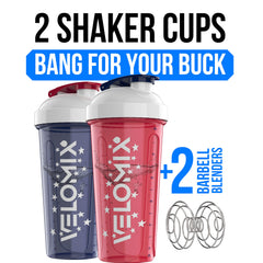 VELOMIX 28oz shaker with measurement marks clearly labeled for precise mixing.