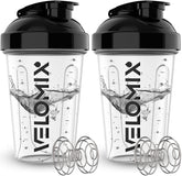 VELOMIX 2-pack 20oz protein shaker bottle in Clear Prime for efficient mixing