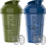 VELOMIX green 20 oz shaker bottle front view for on-the-go hydration.
