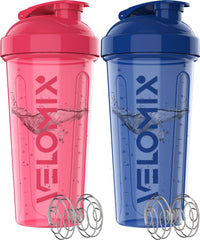 Velomix 2-pack 28 oz bottle with leakproof design for mess-free shakes.
