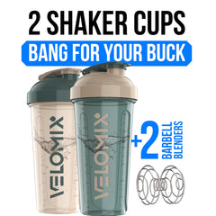 VELOMIX 2-pack bottle pour-spout in blue-beige for quick, smooth pours