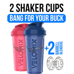 Velomix wire whisk included for smoother protein blends.