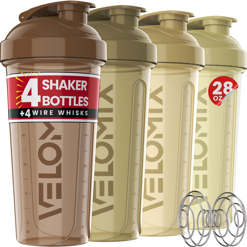 Velomix four-pack 28oz bottle for gym use and on-the-go shakes