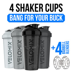VELOMIX silver shaker lid with twist seal keeping drinks secure during workouts.