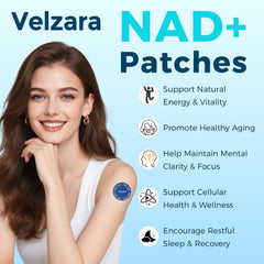 Velzara NAD patch demonstrates water-resistant design for active days.