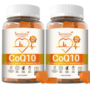 Vemluta 600mg CoQ10 gummies bottle showing label for easy daily energy support.
