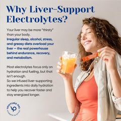 Venture Pal hydration packets back panel highlighting ingredients and benefits.
