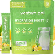 Venture Pal packaging shows sugar-free electrolyte formula for daily hydration.