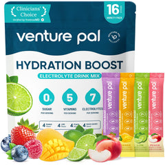 Venture Pal sugar-free electrolyte powder stick for easy hydration on the go.