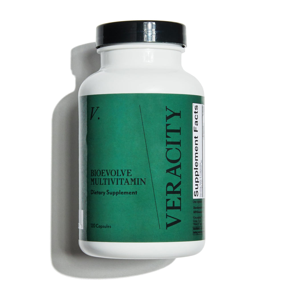 Veracity Selfcare Metabolic Multivitamin bottle supports daily energy and immune health.
