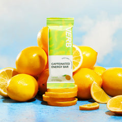 Verb Caffeinated Energy Bar Lemon showing caffeine sourcing from organic green tea for focus.