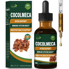 Verdeherb Cocolmeca drops bottle pour illustrates convenient detox support
