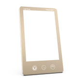 Verilux HappyLight Luxe front view, champagne gold, ideal for daily mood support and bright mornings.