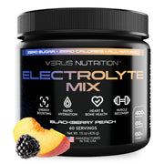 VERUS NUTRITION electrolytes bottle front, blackberry peach flavor for keto hydration