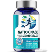 veryherbs Nattokinase Serrapeptase bottle label highlighting enzyme blend for circulation