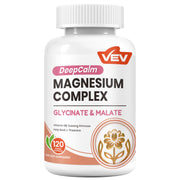 VEV DeepCalm magnesium bottle-front showing a daily balance for calm and energy