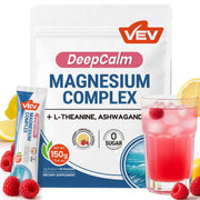 VEV Magnesium Complex glass of Raspberry Lemonade for nighttime calm.