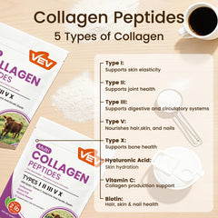 VEV Multi Collagen powder dissolves easily into coffee.