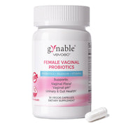Vevoec Gynable bottle and capsules for vaginal health support.