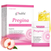 Vevoec Gynable Pregina bottle with label highlighting balance and hormonal support