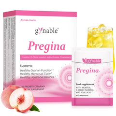 Vevoec Gynable Pregina bottle with label highlighting balance and hormonal support