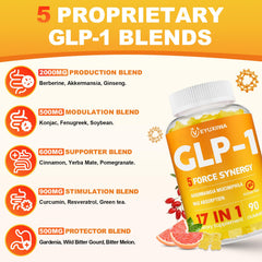 Veyuxiiwa GLP-l nutrition facts close-up highlights vegan, organic, gluten-free ingredients.