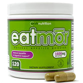 VH Nutrition Eatmor bottle cap and easy-to-swallow capsules for daily appetite support.