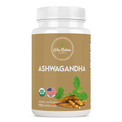 Via Natura Organics Ashwagandha bottle pour for daily use.