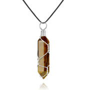 VIBILIA tiger eye point pendant with natural color variation and handcrafted finish
