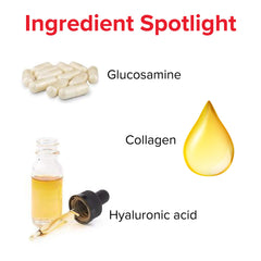 Ingredients panel on Vibrant Health Joint Vibrance highlighting collagen and glucosamine