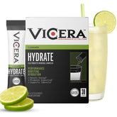 VICERA Electrolyte Powder Lime stick opened for on-the-go hydration.