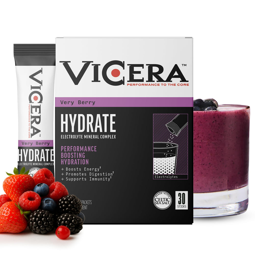 VICERA Electrolyte Powder Very Berry stick promotes on-the-go hydration.