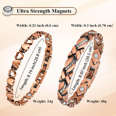 Vicmag copper magnetic bracelet worn with a soft outfit for everyday elegance.