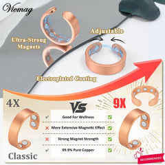 Vicmag handcrafted pure copper ring offers hypoallergenic comfort.