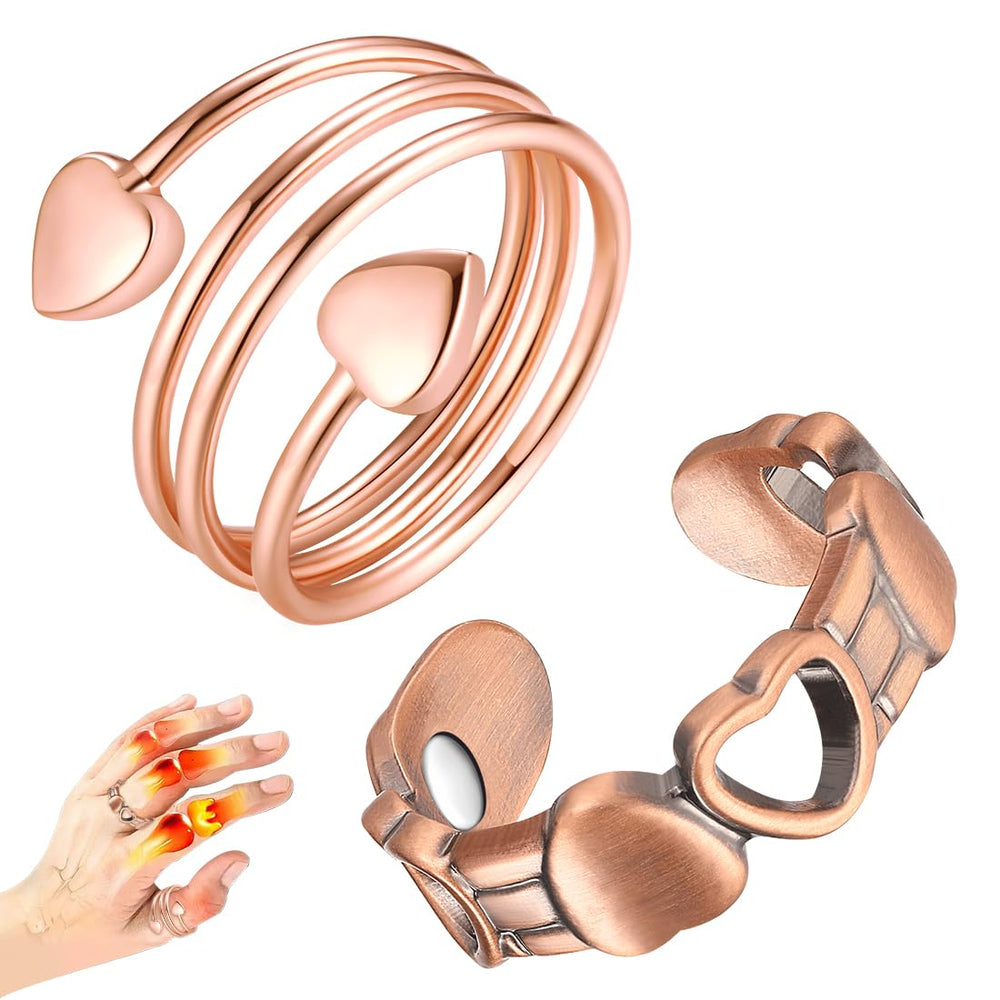 Vicmag heart love ring pair shown for versatile everyday wear.