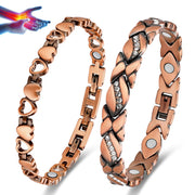 Vicmag Love Heart copper magnetic bracelet close-up with adjustable fit for daily wear.
